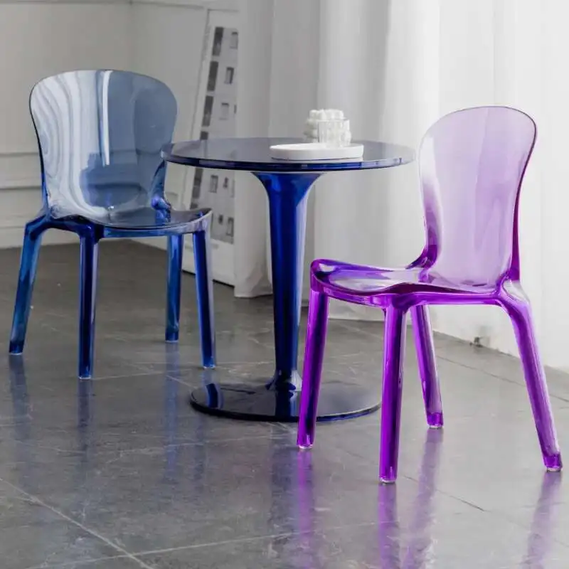 

Acrylic Children Chair Backrest Transparent Plastic for Home Use School Student Writing Chair Crystal Stool 디자인의자 Furniture