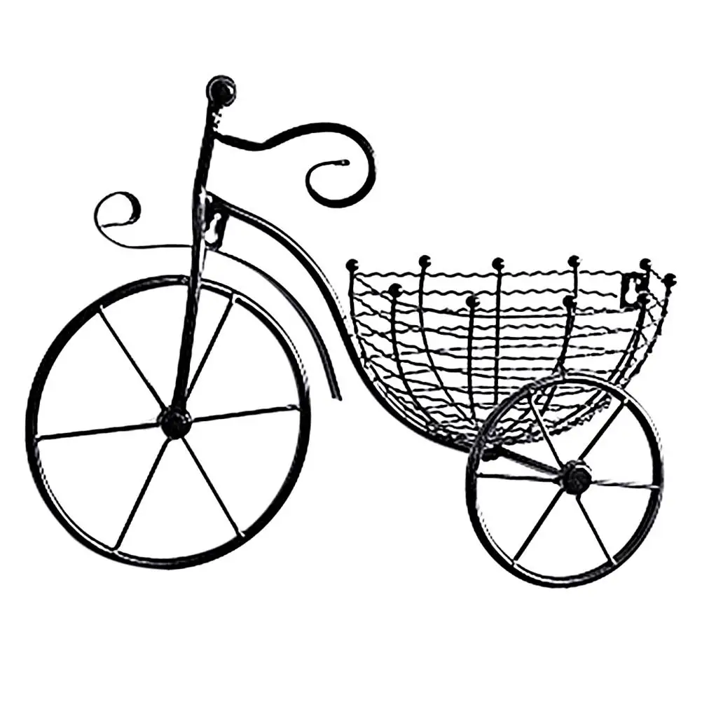 

Creative Wall-mounted Bicycle Shaped Flower Basket Black Iron Art Hanging Flowers Rack Home Wall Decoration