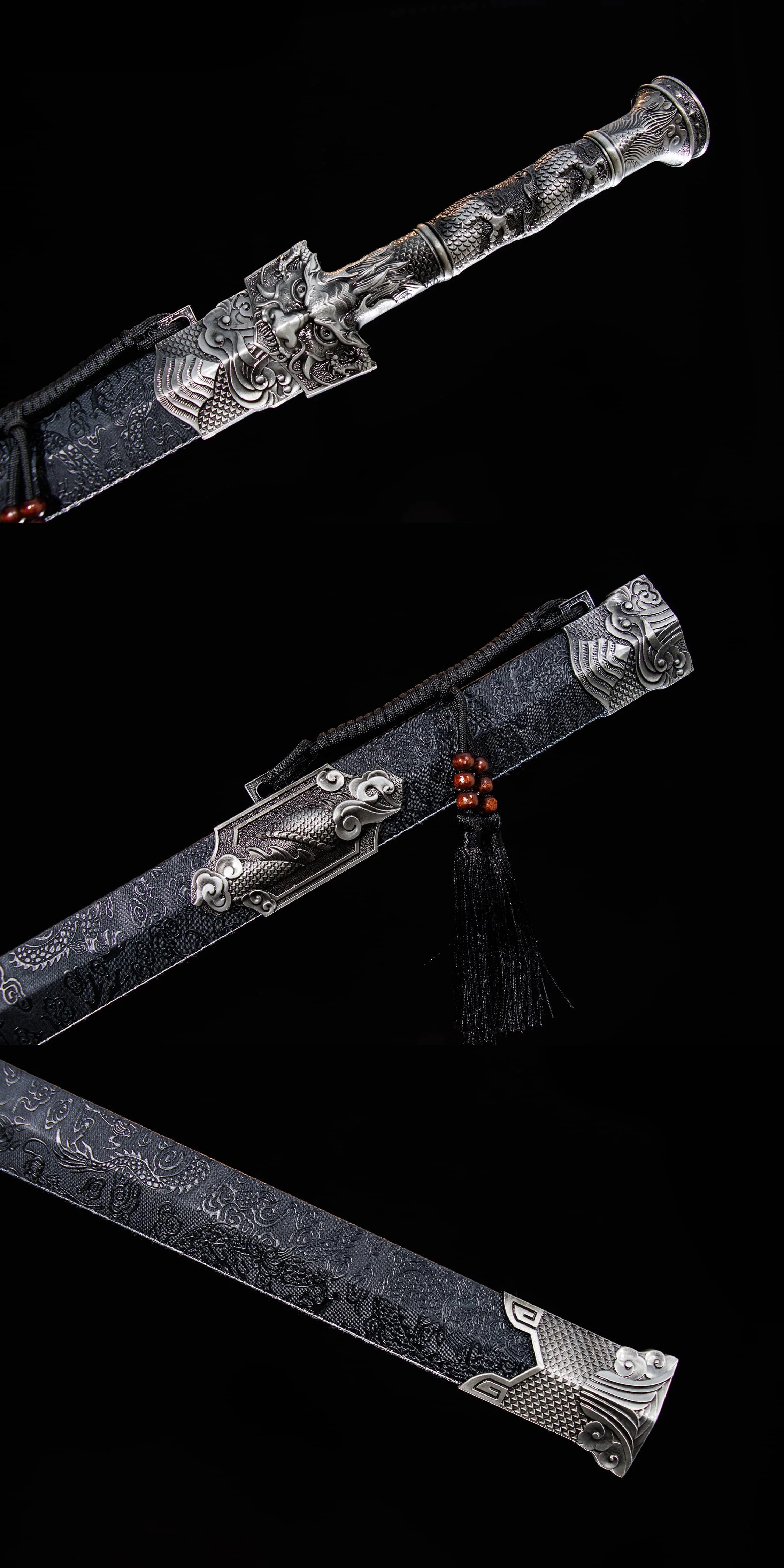 102cm Medieval Chinese Dragon King Sharp katana samurai Sword weapons Carbon steel Knight Ninja Martial Arts full tang Battle