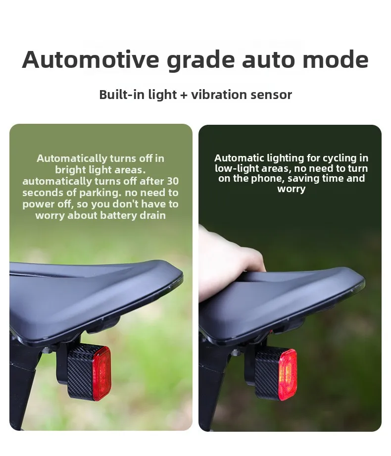 Bicycle smart brake tail light power prompt tail light mountain road lights riding equipment