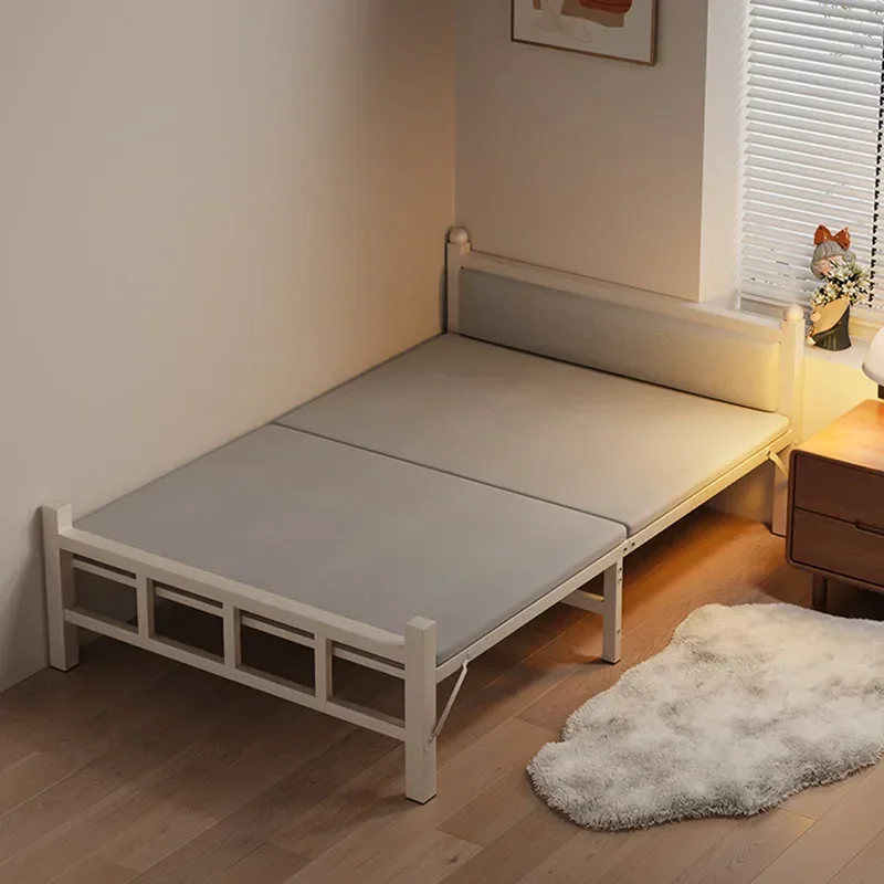 Folding Bedroom Bed Iron Luxury Break Travel Beach Design Classic Nordic Mother Single Hotel Tatami Baby Cama Modern Furniture