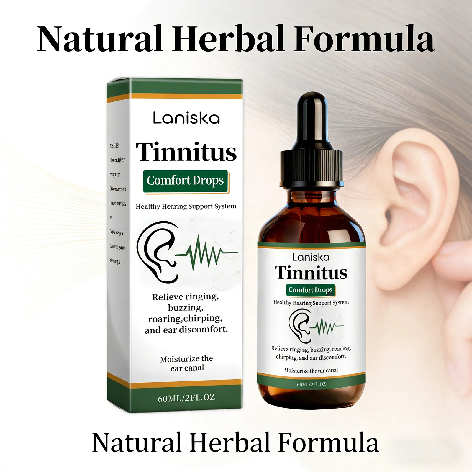 Tinnitus-Linderungstropfen verbessern das Hörvermögen, reinigen den Gehörgang, lösen Ohrenschmalz, lindern Juckreiz und Schwellungen, lindern Ohrgeräusche, Ohrenpflegetropfen