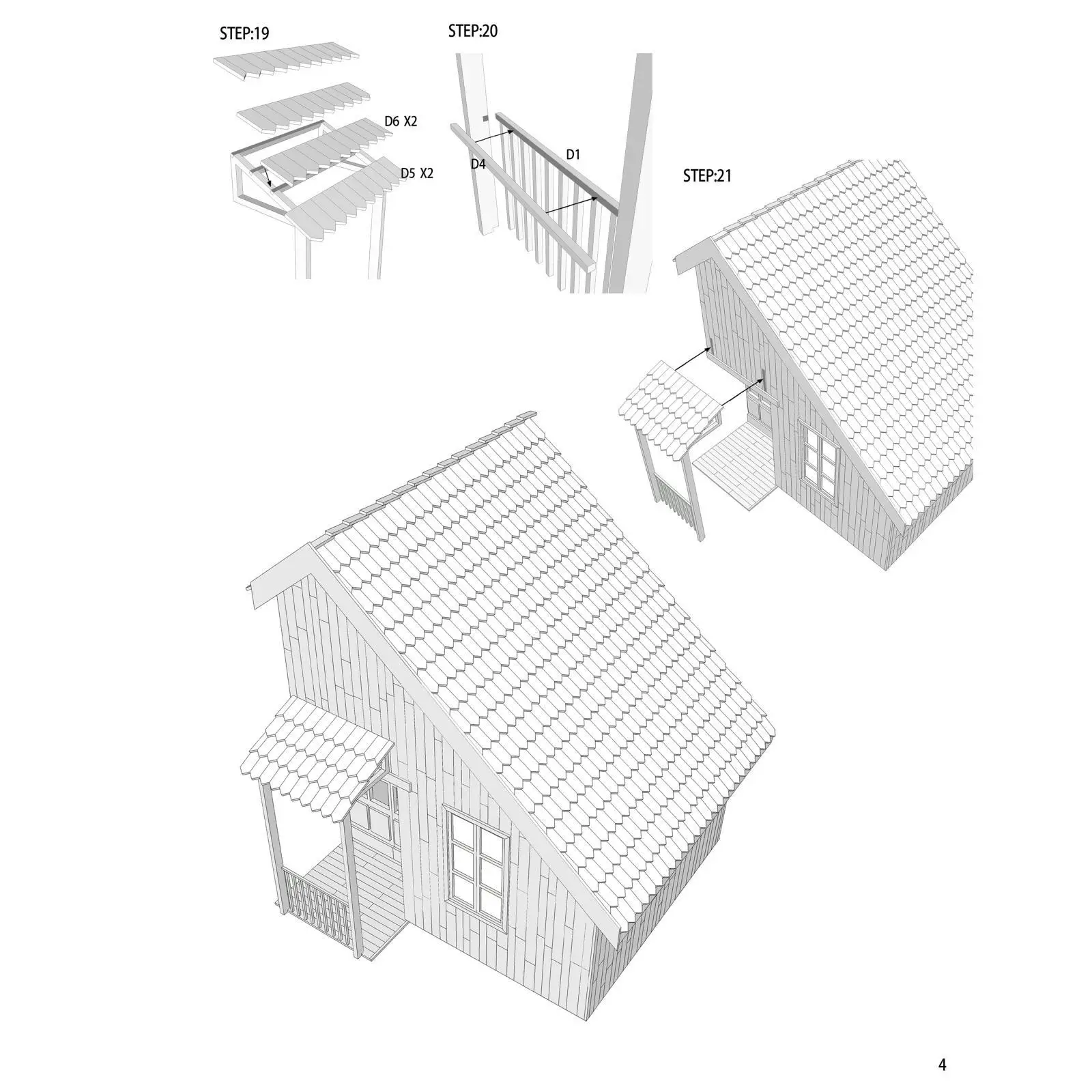 Puzzle 3D Kit modello Rovine europee Architettura casa 1/35 Miniatura