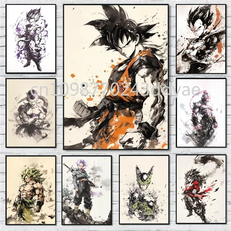 

Japanese Retro Anime Dragon Pearl Poster HD Printing Canvas Painting Goku Vegeta Comic High Quality Home Art Mural Kids Gift