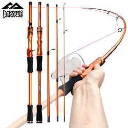 BAKAWA canne da pesca da viaggio 1.8M 2.1M Baitcasting Spinning 4 sezioni Power Ultralight Feeder Lure trota Pole per acqua salata