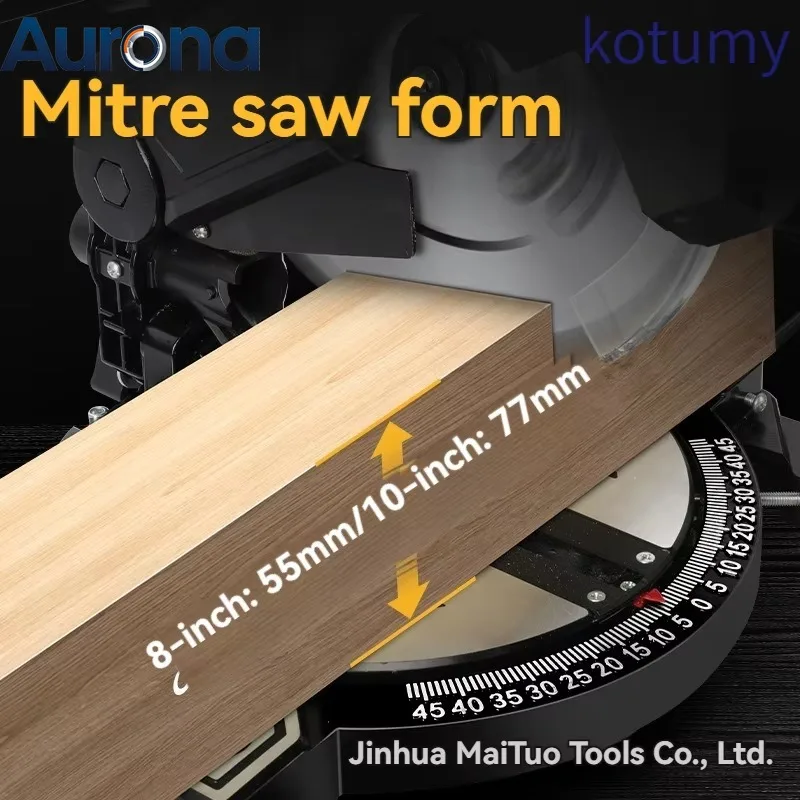 【Industrial】8/10-Inch Dual Bevel Sliding Compound Miter Saw, 3-in-1 Multi-Function Woodworking Aluminum Cutter With Table Saw Ex