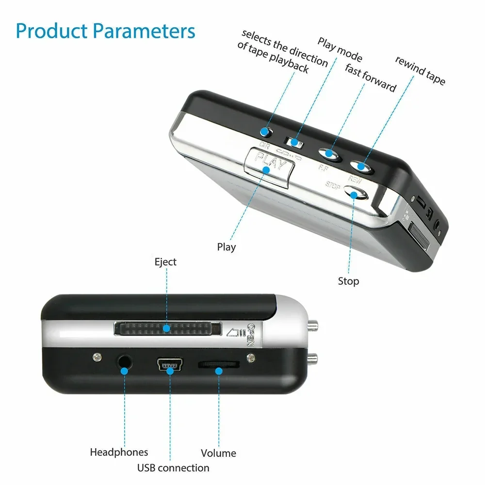 Kaseta USB Radio odtwarzacz przechwytywania przenośne kaseta USB kaseta magnetofonowa do konwertera MP3 przechwytują odtwarzacz muzyki Audio