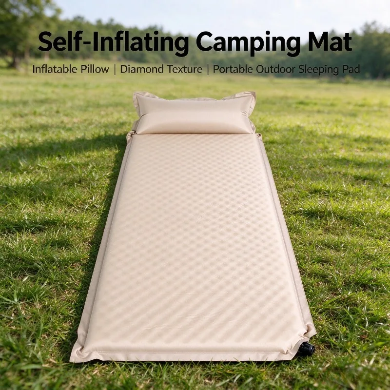 Automatic Inflatable Camping Sleeping Pad With Built In Air Pump Portable Air Mattress Foldable Storage for Outdoor Tent