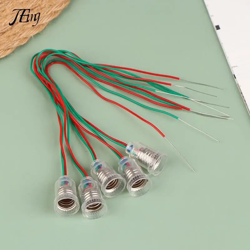 5Pcs Universal E10 Lamp Holder With Wire Small Lampholder E10 Base Experiment Teaching Instrument Base E10 Lampholder Adapter