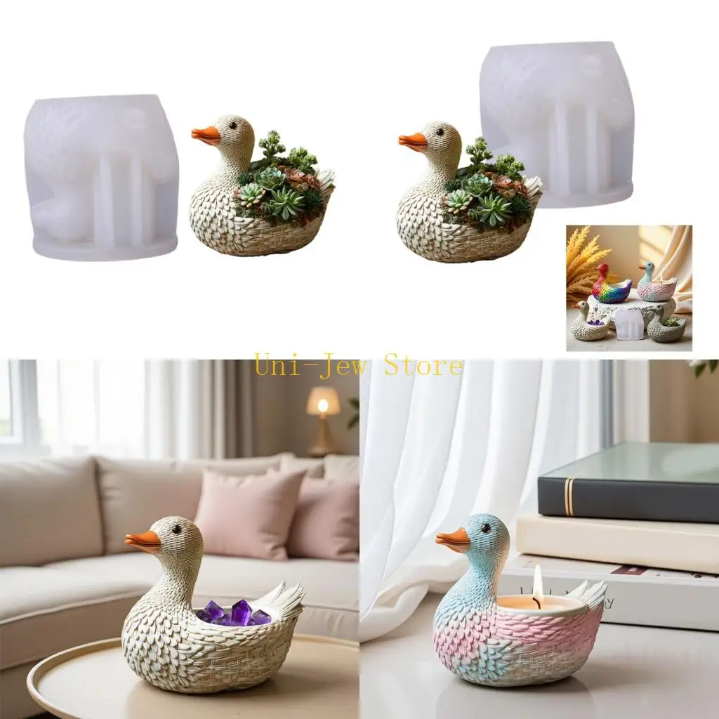 

40GB Flowerpot Mould Silicone Duck Planter Mold for Crafting Resin Jewelry Decorative Planters Multiple Crafting Materials