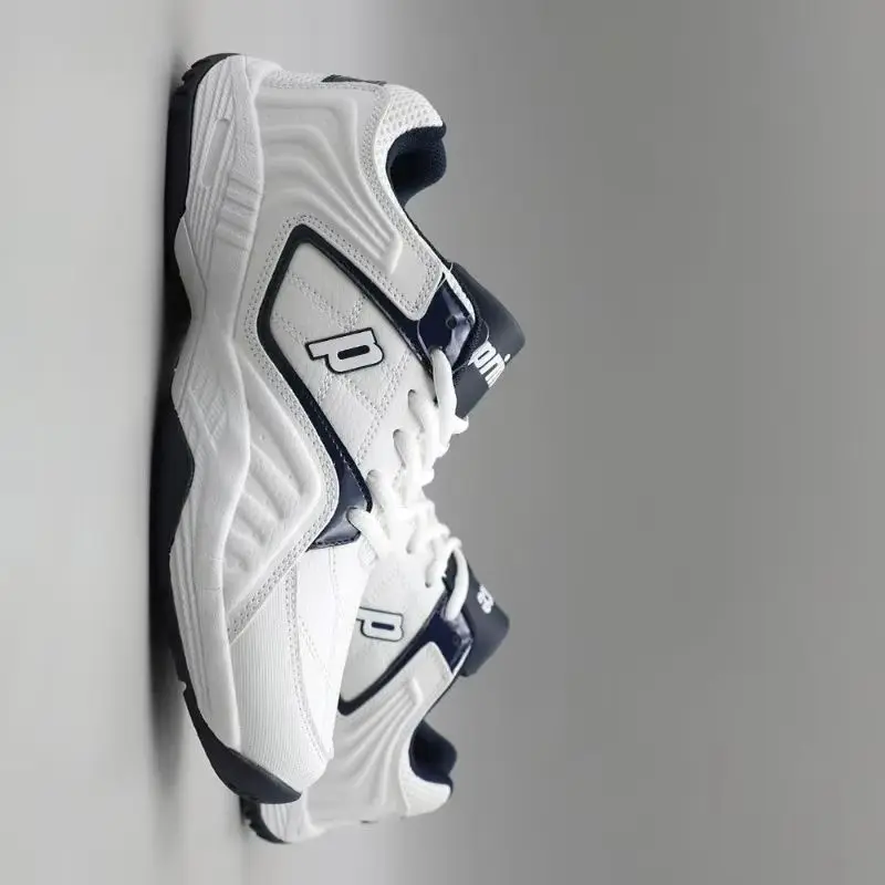 

Luxury Brand Tennis Shoes Men White Leather Badminton Shoes For Mens Anti Slip Sport Shoes Man Comfortable Court Shoe