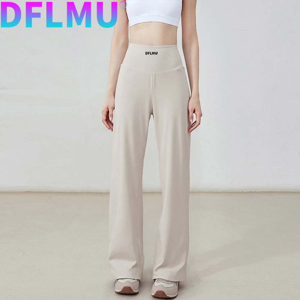 DFLMU High End Yoga Leggings Slim Yoga Pants High Waist Wide Leg Pants Bottoms Breathable Gym Casual Sports Bell Leggings Female