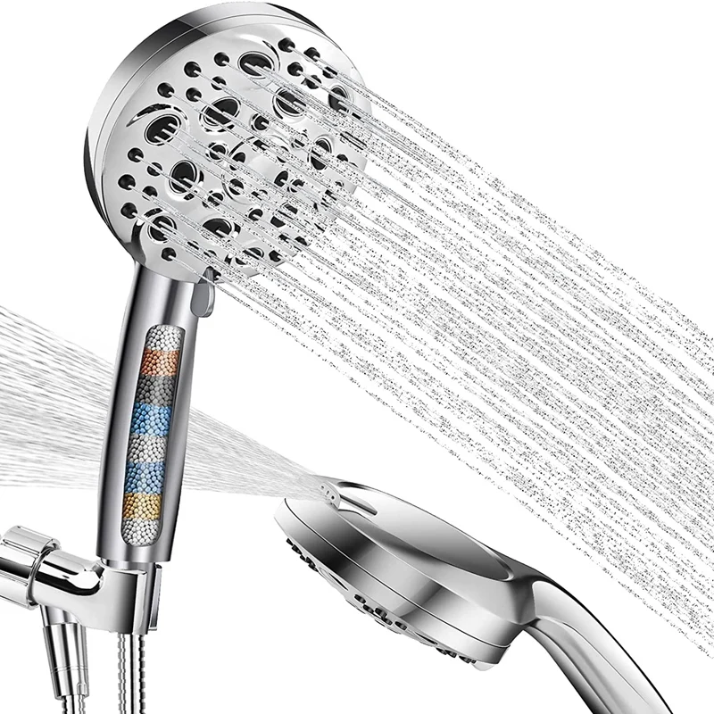 

10 Modes 5.04 Inch Shower Head Rain Showerhead Shower Nozzle With Handheld Power Wash To Clean Bathroom