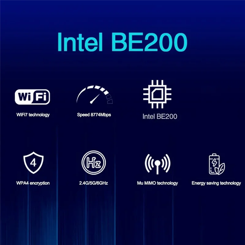 VO-Wifi 7 PCI-E Wifi カード BE200 BE200HMW 8774Mbps 2.4G/5G/6Ghz Bluetooth 5.4 802.11BE ネットワークアダプタ