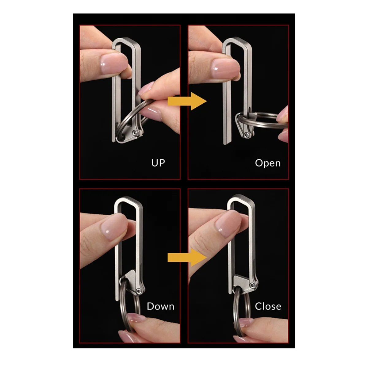 N18r liga de titânio fivela de cinto chaveiro ferramenta ao ar livre edc clipe de cintura pequeno pingente presente liga titânio