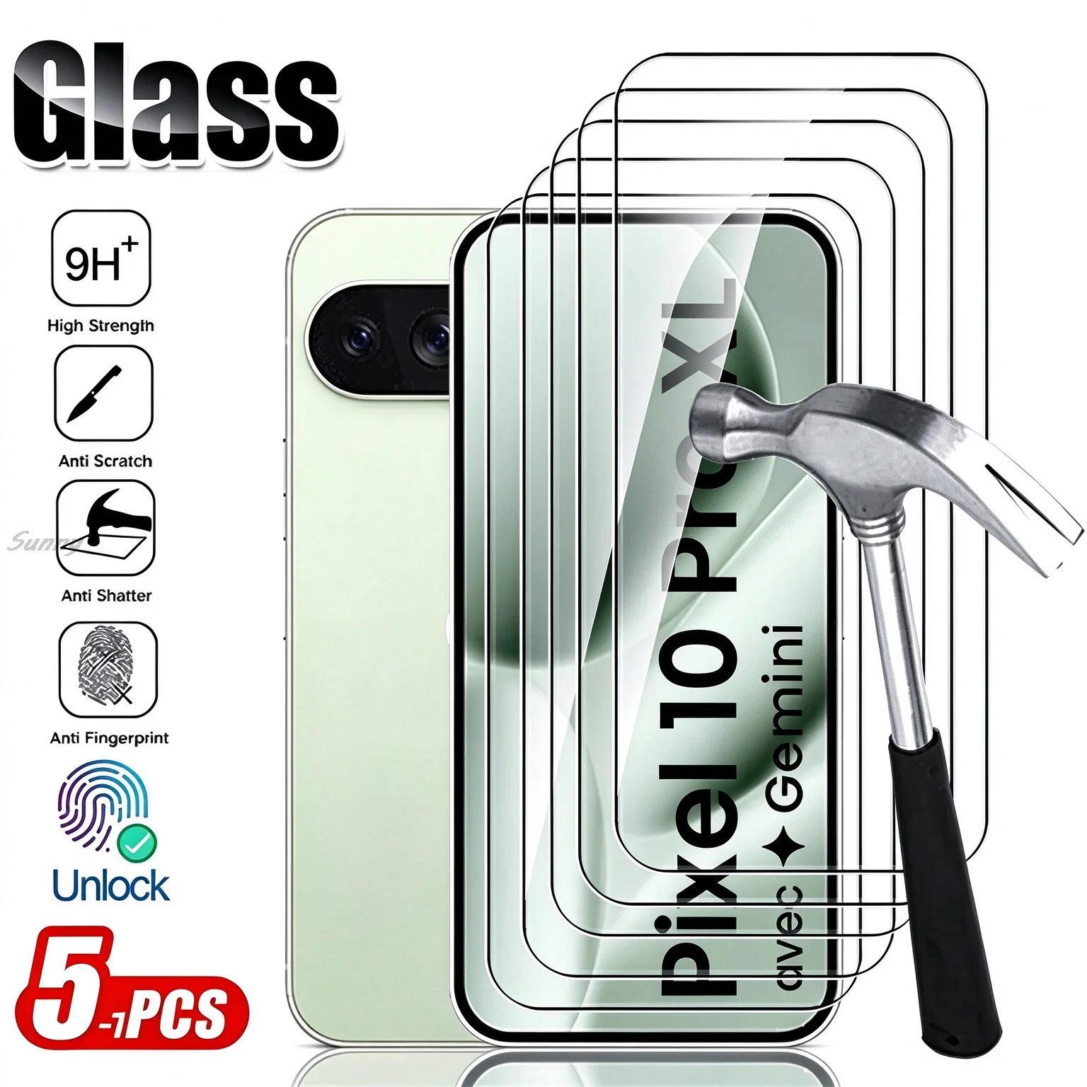 For Google Pixel 10 Pro 11 Pro XL HD Tempered Glass For Google Pixel 11 Pro 10 Pro XL 10 11 Fingerprint Unlock Screen Protector
