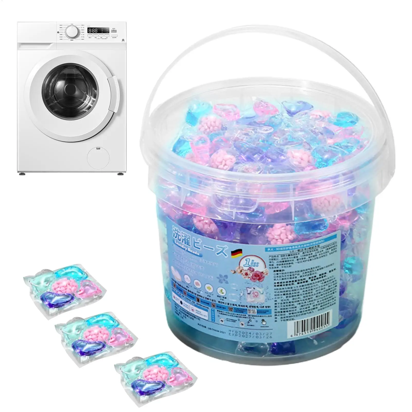 70PCS/Bag Clothing Washing Pods Deep Cleaning Color Protection Clothes Detergent Pods for Laundry  Bathroom Home Dorm Room
