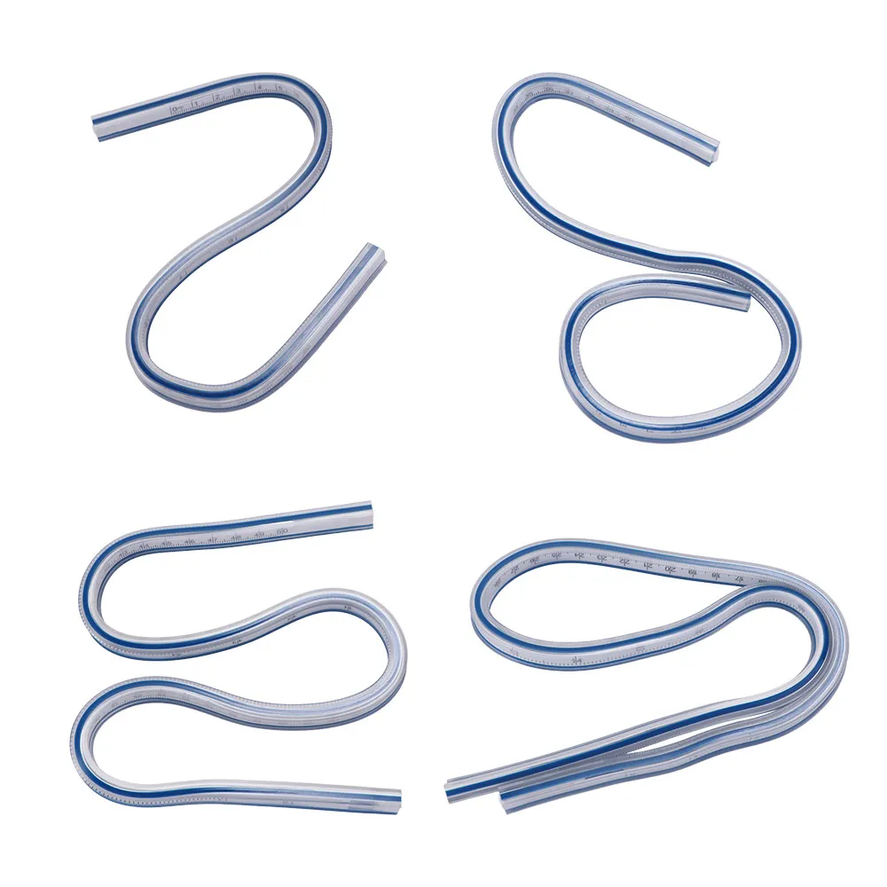 Plastic Snake Shaped Ruler Serpentine Flexible Curve Ruler Professional Bendable Flex Curved Ruler Engineering Drawing
