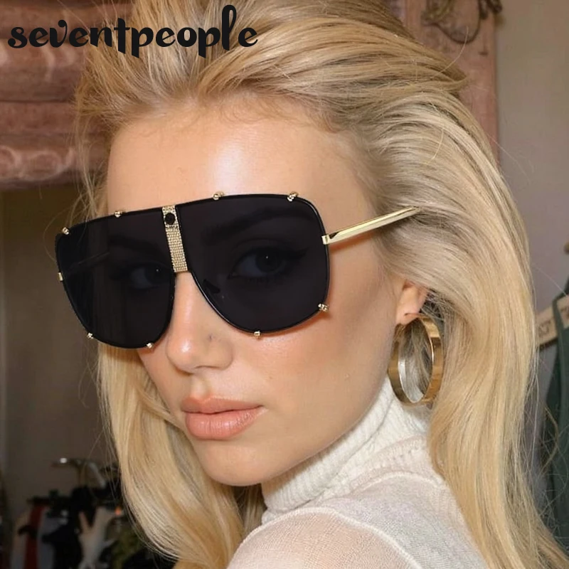 المتضخم الطيار درع النظارات الشمسية النساء 2025 العلامة التجارية الفاخرة خمر Steampunk المعادن البيضاوي نظارات شمسية موضة حملق ظلال UV400