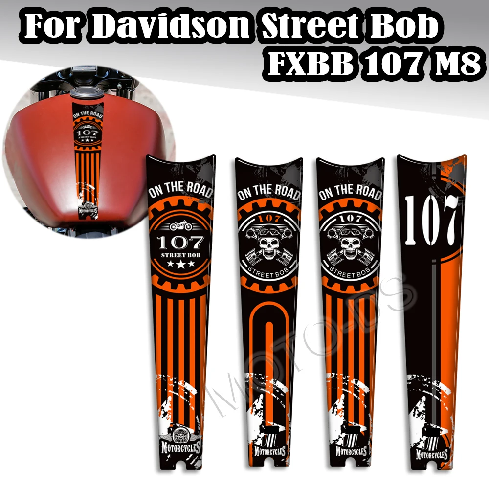 

Motorcycle For Harley Davidson Street Bob FXBB 107 M8 Tank Pad Grips Kit Knee Fairing Fender Stickers Decal