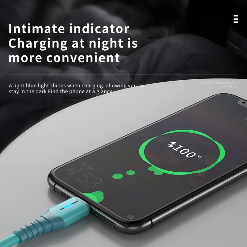 Type C Cable 5A Liquid Silicone Fast Charge Cable LED Indicator Data Cord For iPhone Samsung Phone Charger Wire Micro USB Cable