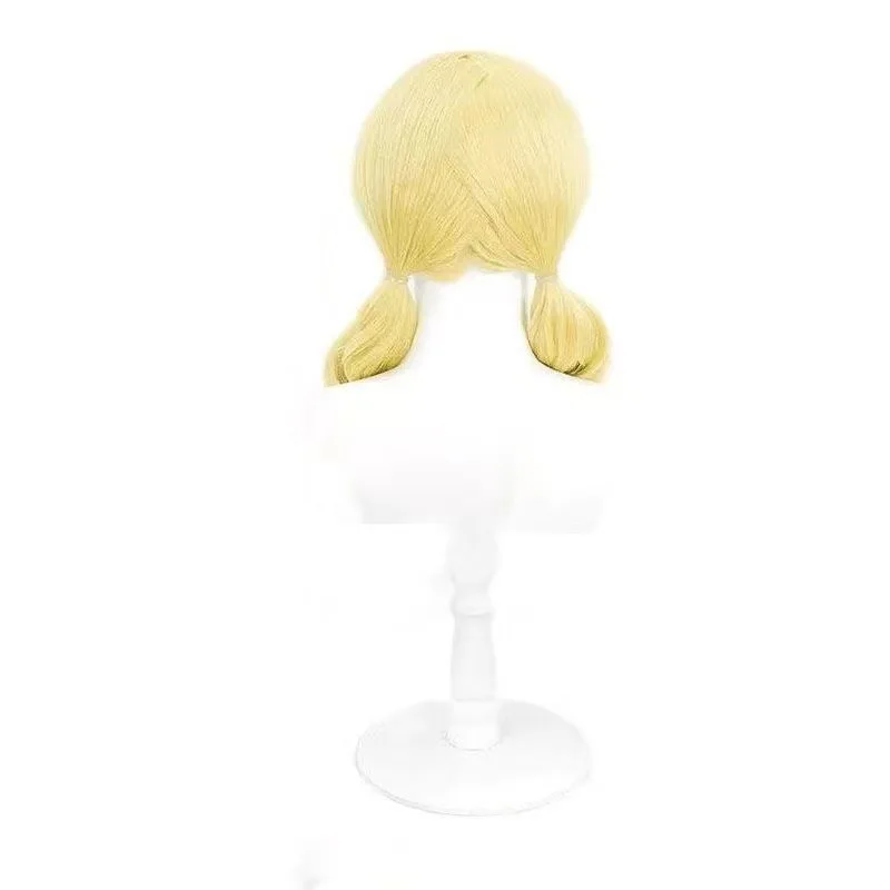 1 قطعة شعر مستعار ذهبي مجعد ذو ذيل مزدوج لفتاة أنيمي السحرية Puella Magi Madoka Magica Mami Tomoe #5