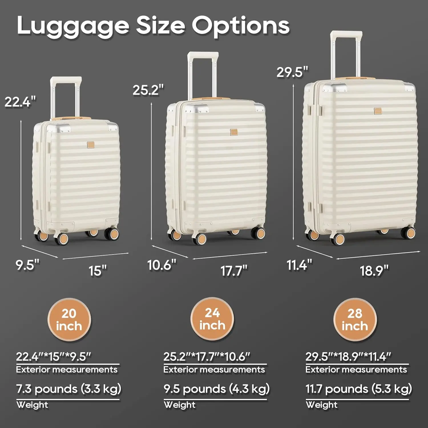 Joyway 1/3pcs Travel Luggage Suitcase, TSA Lock, Durable Lightweight PP Hard Shell Suitcase, Side Hooks, Corner Protectors