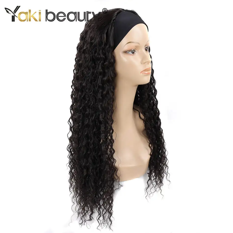 Synthetic Afro Kinky Curly Ice Headband Wigs 28inch/70cm Curly Headband For Black Women Afro Curl Wig Beauty Ice Band Kinky Wig