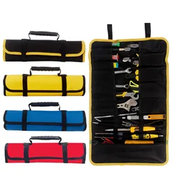 Multi-function Tool Box Bag Reel Type Woodworking Electrician Repair Canvas Portable Storage Instrument Case