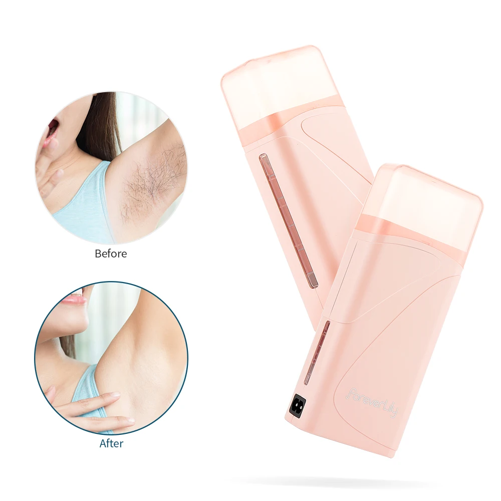 Foreverlily Dual Heat Wax Heater Epilator 40W Depilatory Heater Cartridge Wax Roller Base Roll On Waxing Hair Removal Machine