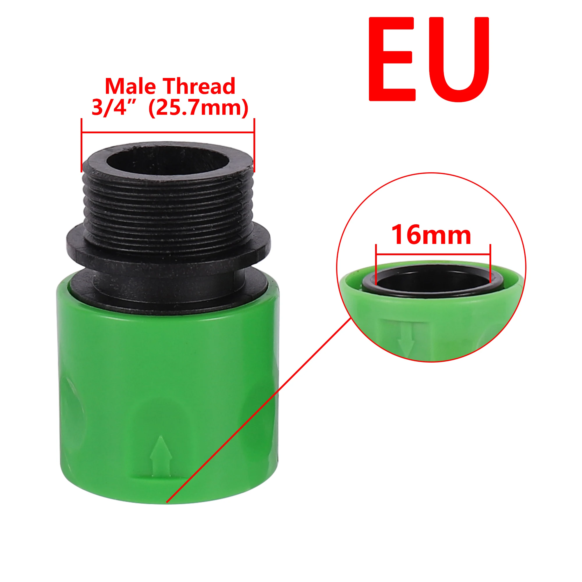 3/4 Inch US/EU Thread Fitting 16mm Pacifier Quick Connector Garden Hose Quick Connector Irrigation Water Connector