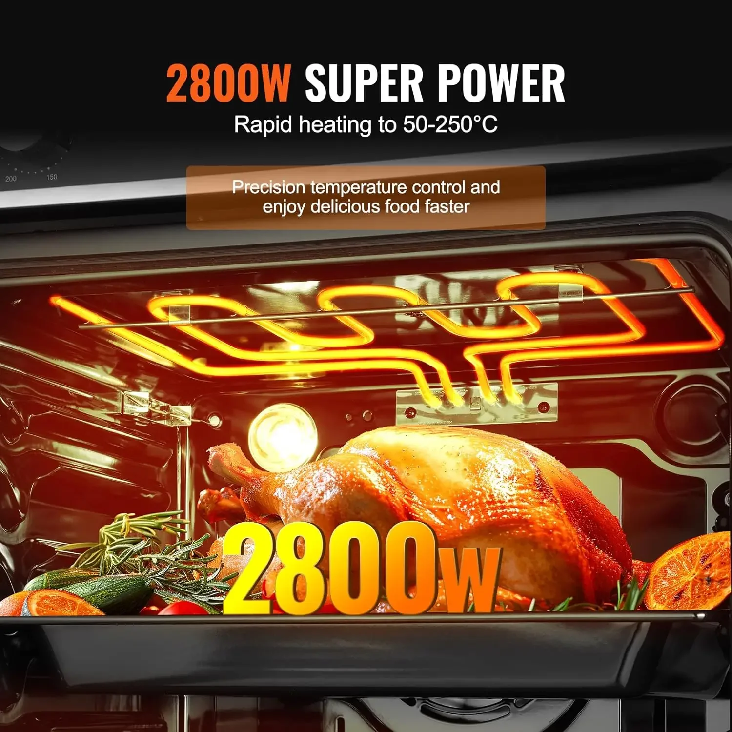 Single Wall Oven, 24" Electric Built-in Wall Oven with 9 Cooking Functions, 2.68 Cu.Ft Electric Wall Ovens with Timer, 280