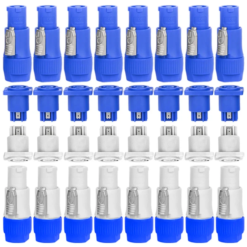 

10Pcs Powercon XLR Connector 20A Power Plug Power Socket NAC3FCA NAC3MPA NAC3FCB 3Pin Male Plug Socket XLR Adapter Blue White