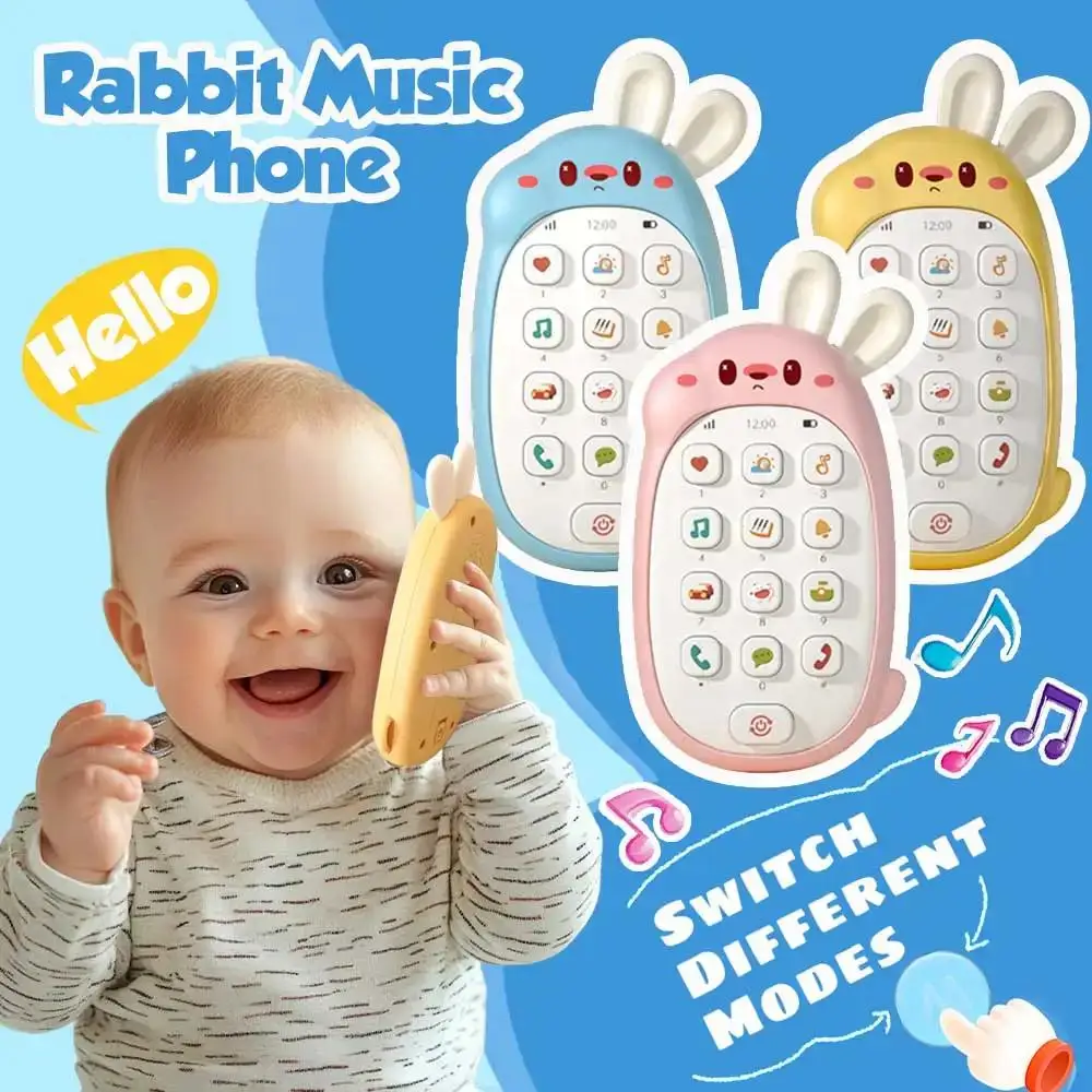 Jouet interactif pour téléphone pour bébé – Mobile d'apprentissage musical avec boutons lumineux pour jeu pour nourrissons