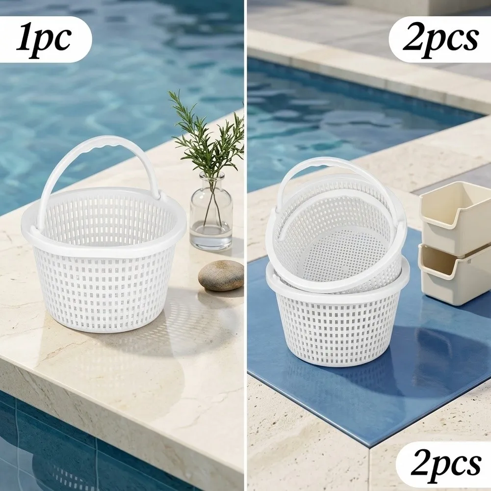 20 Cm Large Reusable Pool Skimmer Basket With Handle - Efficient Filtration Easy For Inground Pools Duty Reusable Strainer