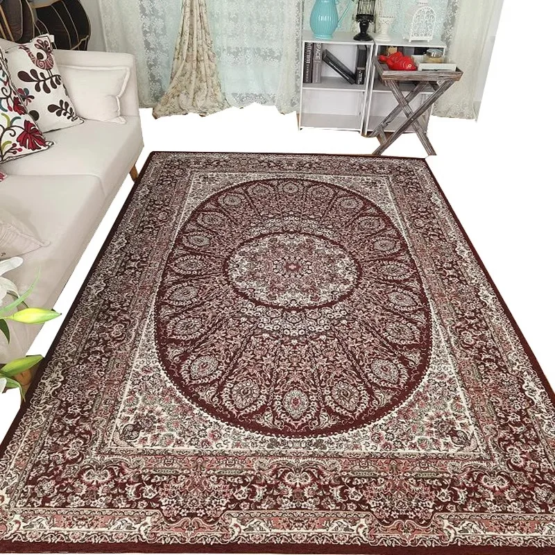 Retro blue Persian Carpet European Jacquard Bedroom Rug Luxury Woven Living Room Large Area Rugs Carpets Floor Balcony Rugs