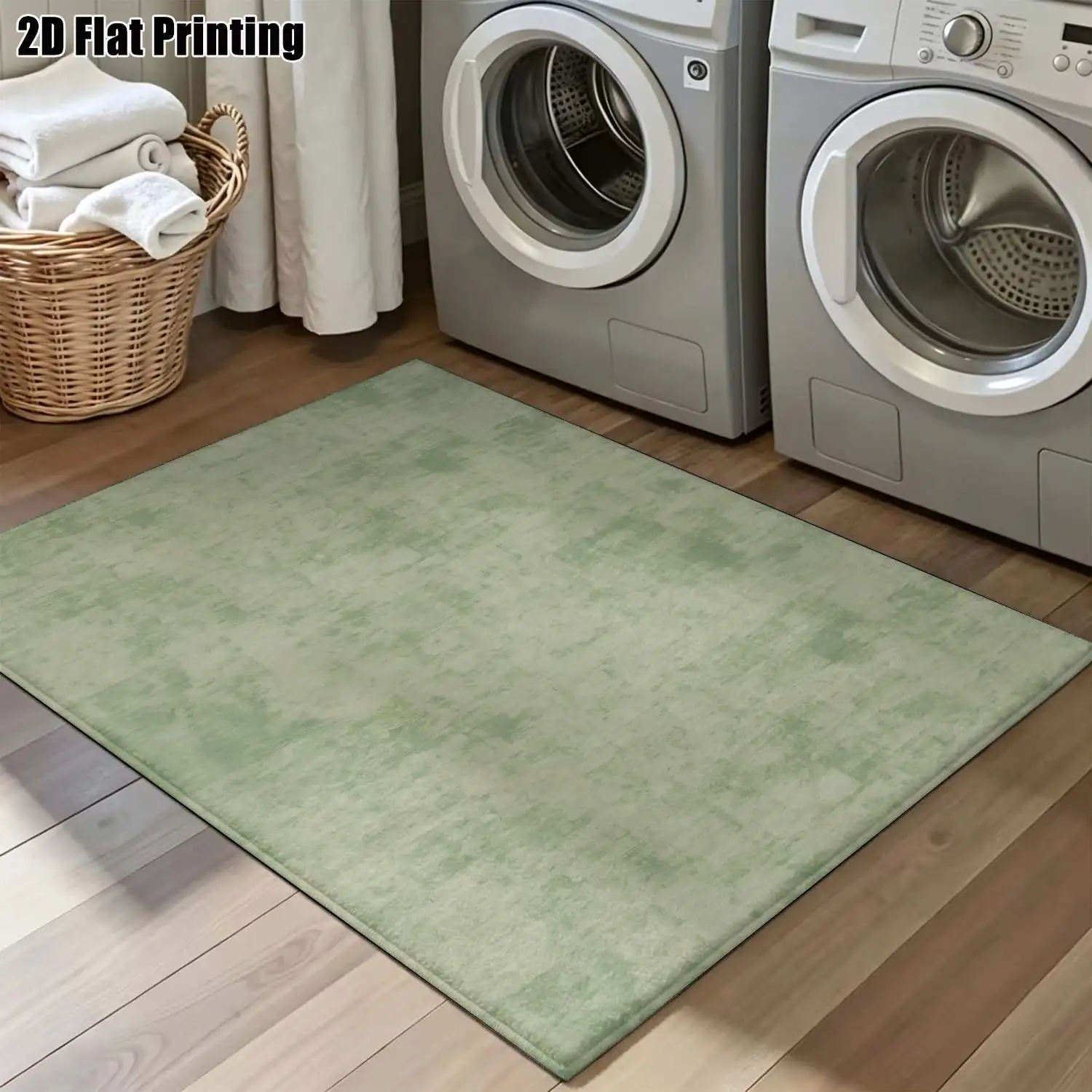 1Pc 2D Printed Carpet: Light Green Abstract Art, Nordic/Instagram Style, Modern Minimalist/Vintage Geometric Stripe, Machine Washable Multi-Size Home Decor for Entryway, Dining Room, Foyer, Study, Living Room