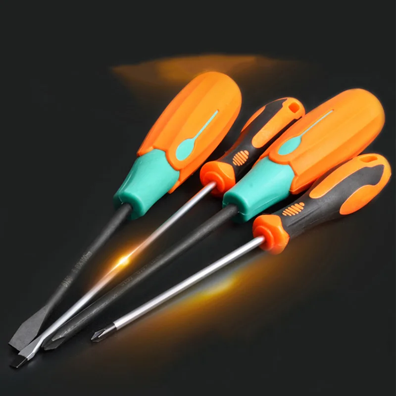 Chave de fenda Phillips Pozi com comprimento magnético, cabo de borracha, reparando ferramentas manuais, com fenda cruzada, 3mm, 4mm, 5mm, 6mm Diameter, 42-300mm, 1Pc