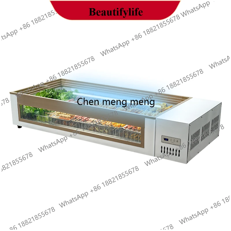 

Настольный холодильный шкаф-витрина z189 для коммерческого использования без стекла: специализирован для сохранения свежести шашлыков, на заказ