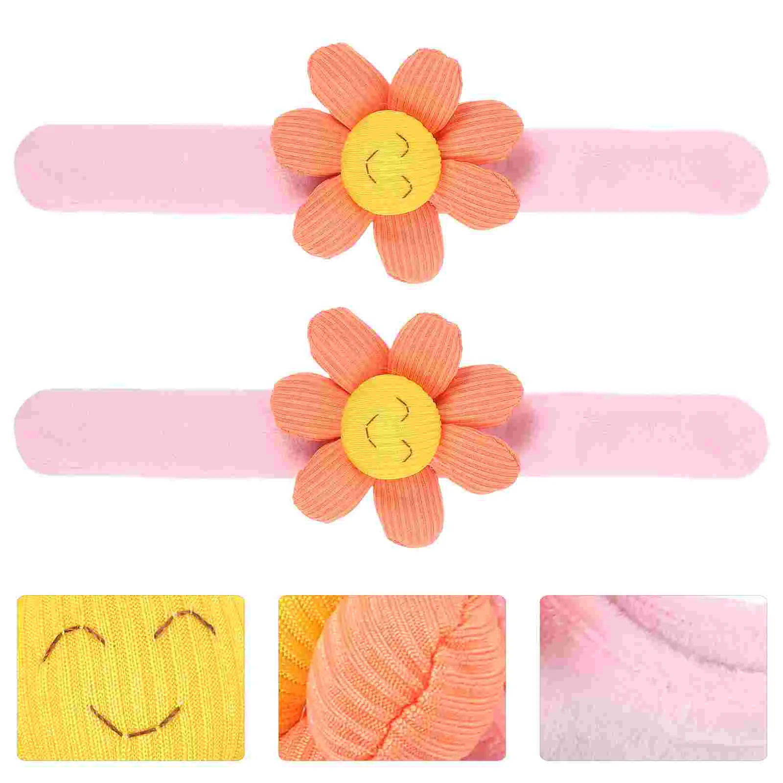 Flower Wristbands Toy Stuffed Animal Hugger Plush Ring Slap Gift Bracelet Kids Bracelets