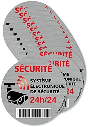 

Defensive sticker electronic security system, 12 Pack adhesive bar code system. Size 75 mm. Brushed appearance