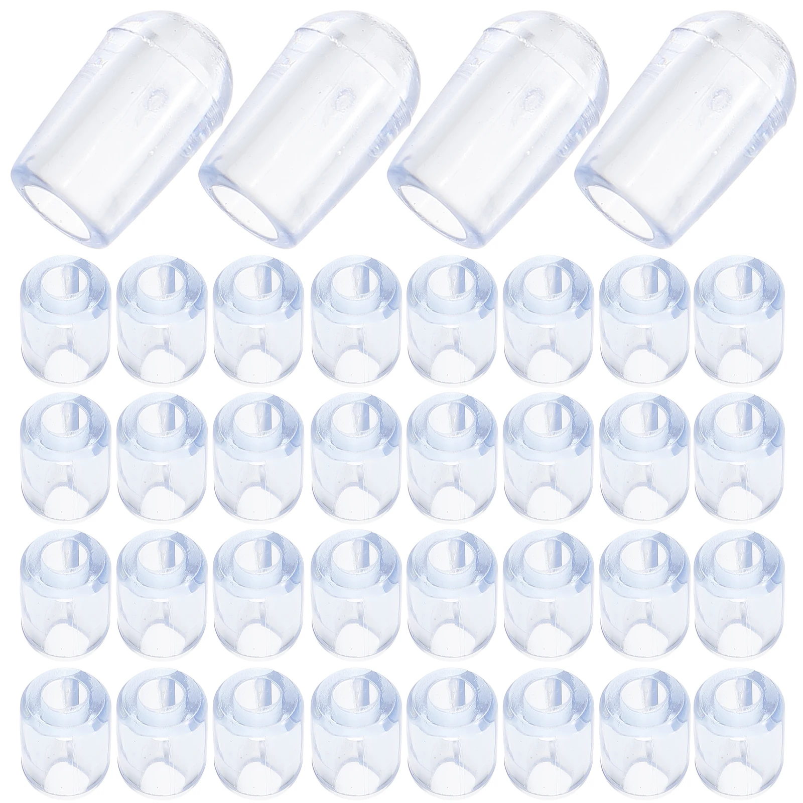 80pcs Kitchen Rack Feet Transparent Pvc Replacement Tips For Sink Grid Protectors Small Sink Accessories Plastic Feet