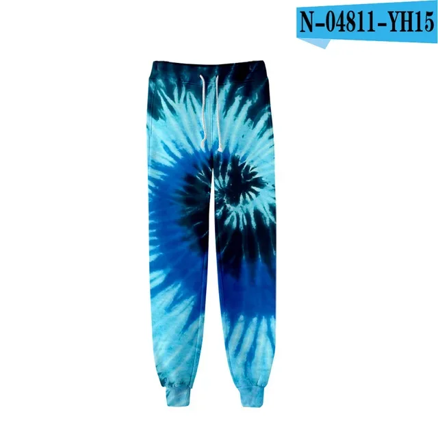 Herren-Jogginghose in Blau mit Swirl-Tie-Dye-Muster, Kordelzug, elastische Bündchen, lockere Passform, lässiger Streetwear-Look, ideal für Sport und den Alltag. – Detail 19