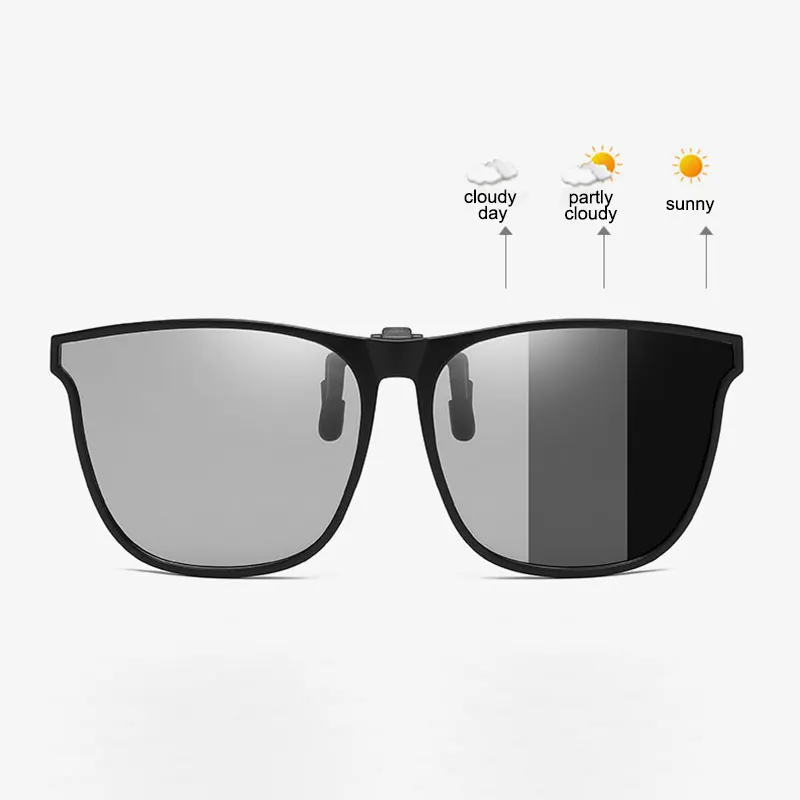 مشبك مستقطب على النظارات الشمسية، نظارات شمسية متغيرة الألوان للرجال، نظارات سائق السيارة الضوئية للرؤية الليلية، نظارات شمسية مقاومة للأشعة فوق البنفسجية #2