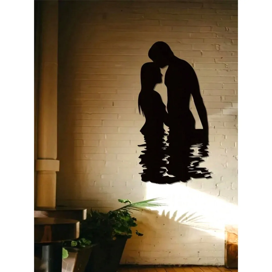 Nowoczesna metalowa dekoracja ścienna z motywem całujących się par, wodoodporna, odporna na rdzę, abstrakcyjna ozdoba do salonu, sypialni, łazienki.