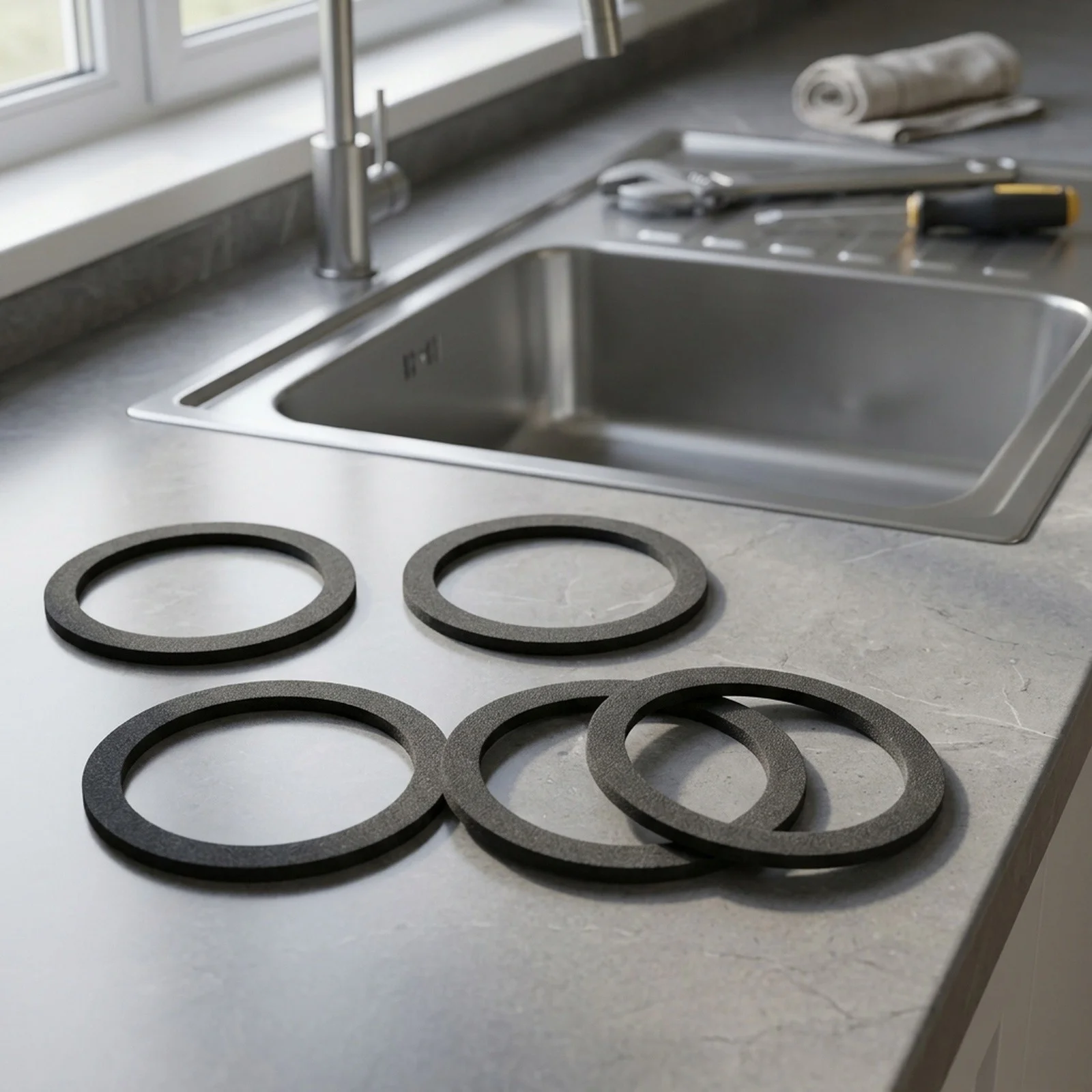 Brand New Easy To Use High-end Gasket Seal Ring for Black Colour For 3-1/2 Inch Gasket Seal Ring Rubber Gray Brand