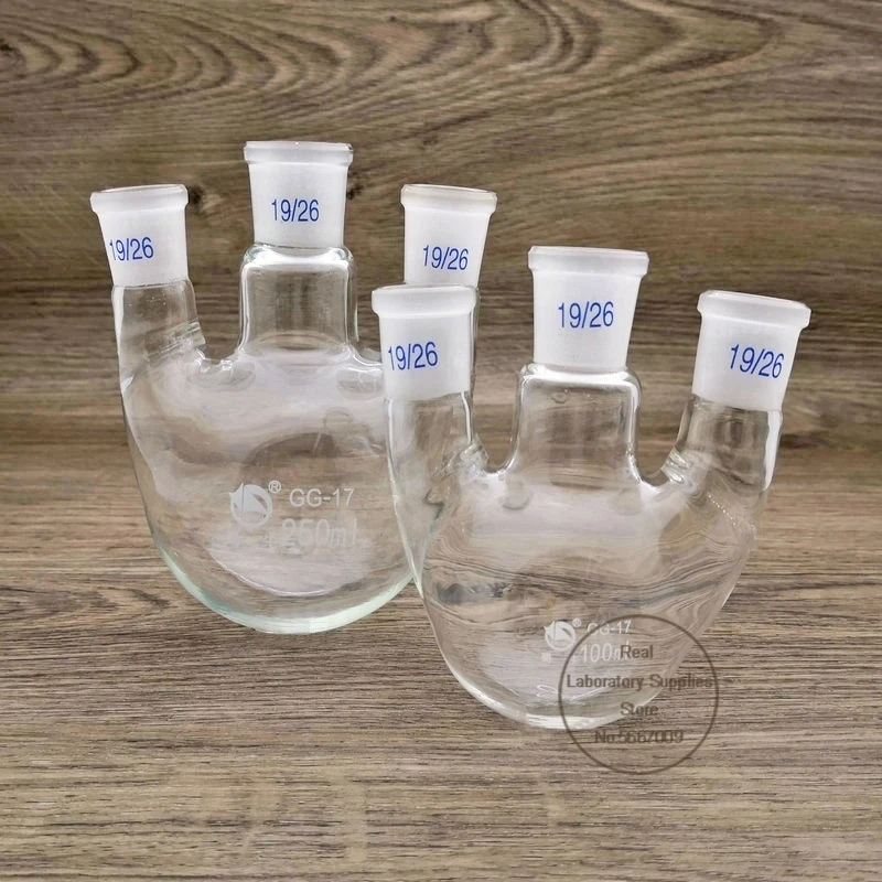 1PCS 50ml to 2000ml Laboratory Glass Standard straight Ground Joint Round bottom Boiling Flask with three necks for Distillation