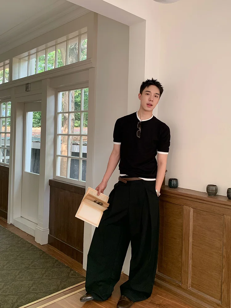 

RE Американские ретро широкие драпированные цветные мужские и женские свободные повседневные длинные брюки длиной до пола, брюки