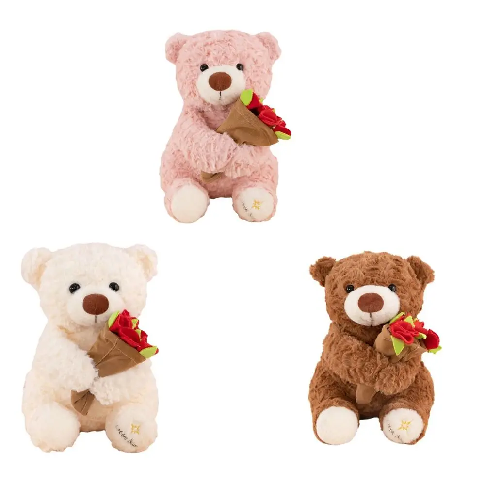 Créativité romantique ours Rose détachable dessin animé tenant des fleurs ours couverture florale ours porter Rose chapeau anniversaire