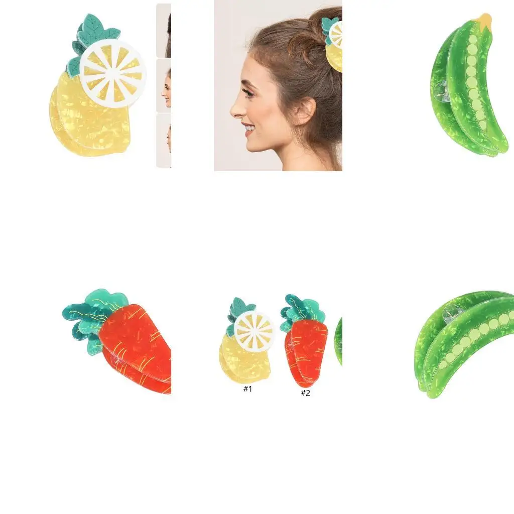 

652F Stylish Fruit PVC Hair Claw Clip Unique Designs Women's Barrettes Hair Accessory